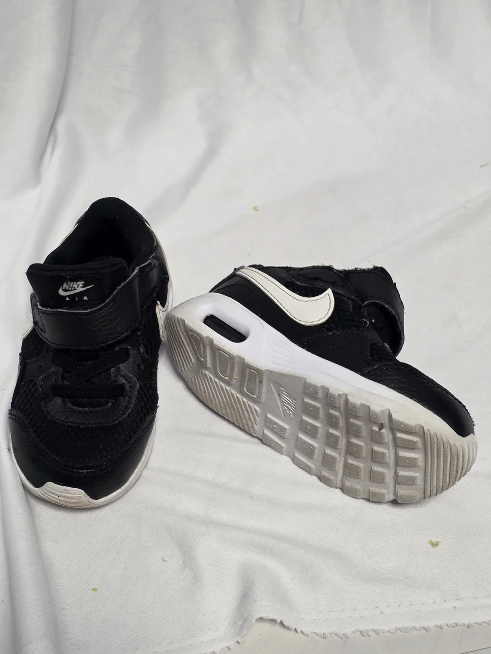 Nike Kids Black and White Hook-and-Loop Sneakers